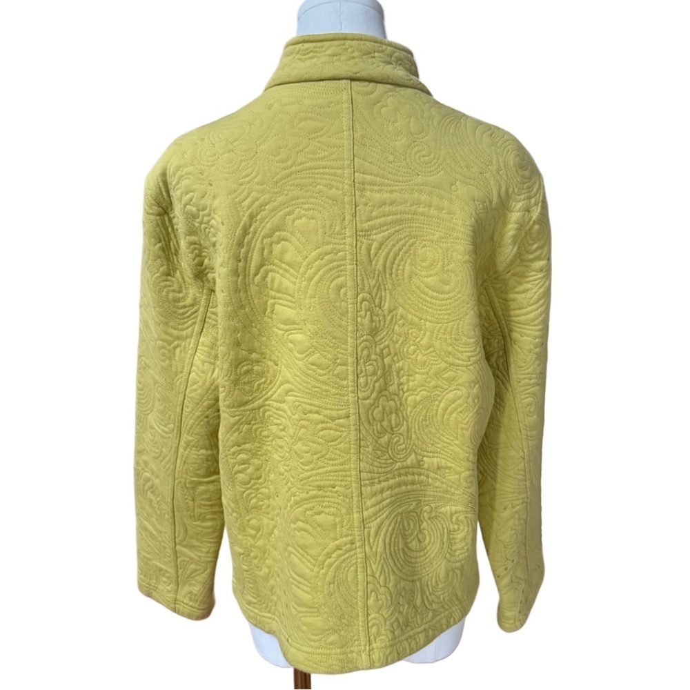 Chico's Embroidered Indie Boho Textured Spring Cotton Zip Up Jacket Shirt 2 - Picture 2 of 11